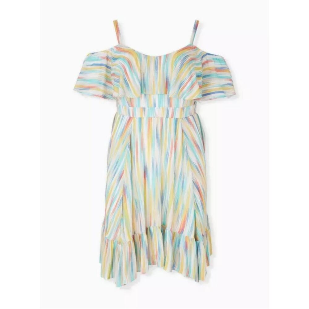 Torrid Womens White Stripe Gauze Cold Shoulder Mini Skater Dress Plus Size 2XL - Picture 2 of 13